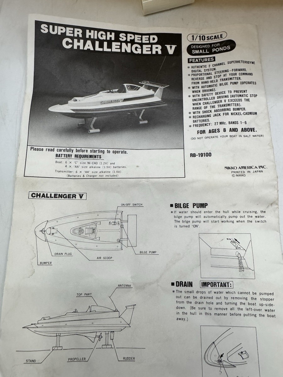 Vintage NIKKO Challenger V Radio Control 1/10TH Scale RC Speed