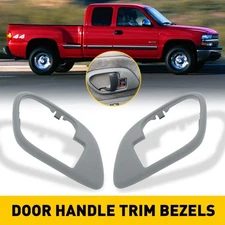 2PCS Gray Interior Door Handle Trim Bezel FIT 95-00 Chevrolet GMC Tahoe Yukon