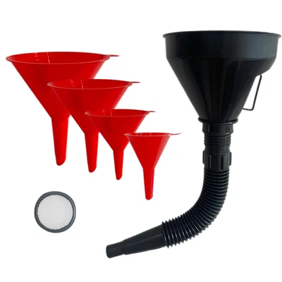 5 Pcs Plastic Oil Funnels for Automotive Use Set, Large Flexible Fuel Funnel, Wi - Image 1 of 4