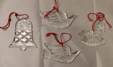 4-Vintage German Lead Crystal Ornaments Bleikristall Cut Glass