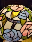 Lamp As Is* Tiffany Style 12"Glass Floral Dome Brass Floral Base 18" Tall. — photo 6