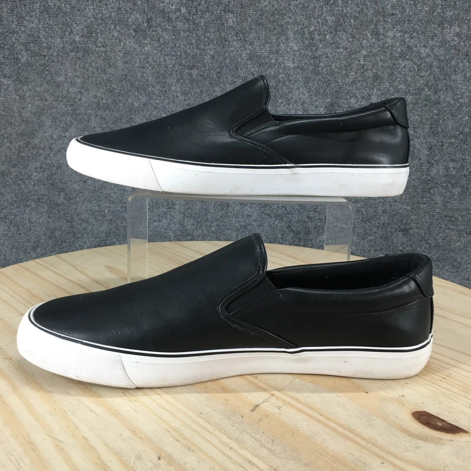 Zapatos Express Para Hombres 11 Tenis Sin Cordones Negros Cómodos Informales Parte Superior Baja Punta Redonda Foto 2 de 4