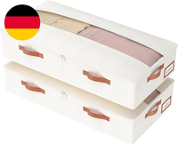 Yawinhe 2 StüCk Unterbettkommode, Unterbett Aufbewahrungsbox Vliesstoff, Faltbar