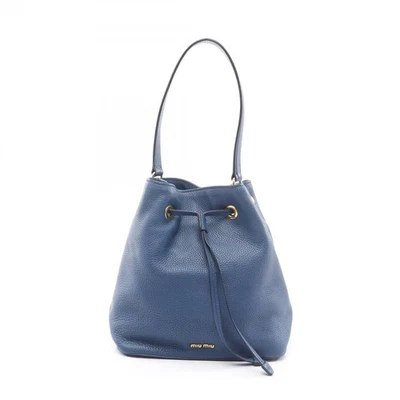 Sac à main bandoulière Miu Miu cordon cuir bleu occasion femme - Photo 1/4