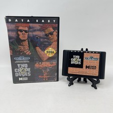 Two Crude Dudes Game Sega Genesis Authentic w/Box (No Manual) - Tested & Works