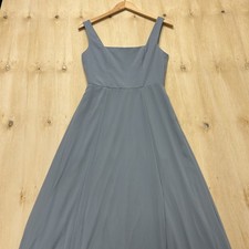 David's Bridal DB Studio Dress Womens 2 Dusty Blue Square Neck Maxi Formal Gown