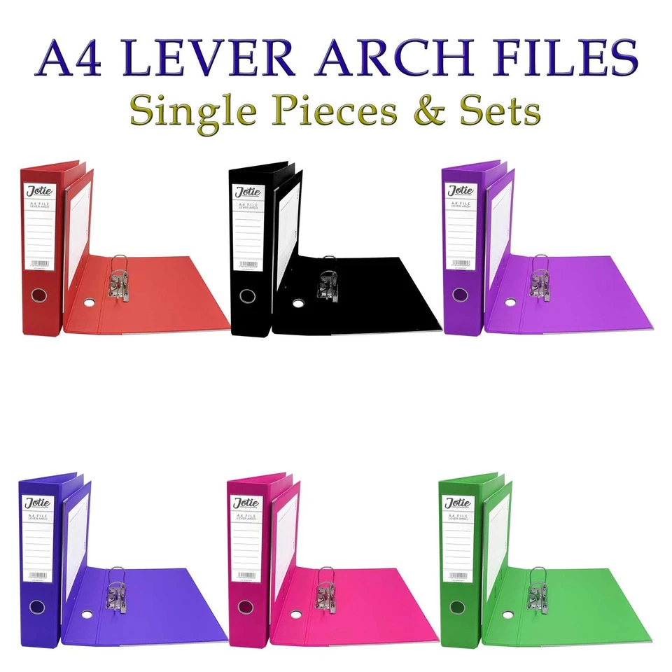 JOTIE A4 Lever Arch Files | Document Folders | 70mm Spine | Hard Non-Glossy Cover