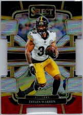 2023 Panini Select #82 Jaylen Warren Black and Red Prizms Die Cuts