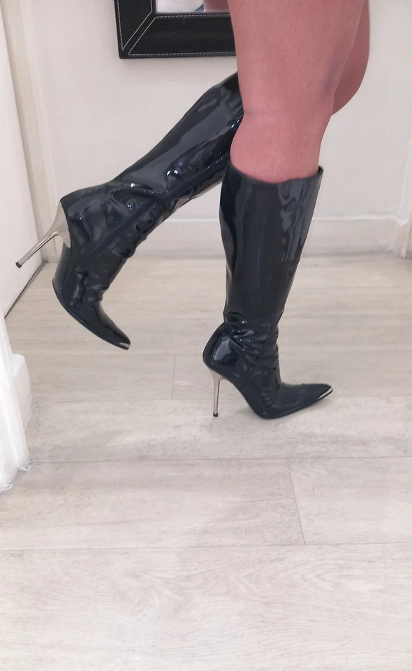 BOTTES LUICHINY EN  CUIR VERNI TALONS AIGUILLES T37 - Photo 2/4
