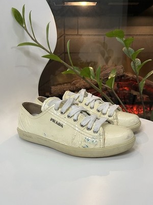🔥00's Prada Painted Thrashed Vintage Y2k Sneakers Americas Cup
