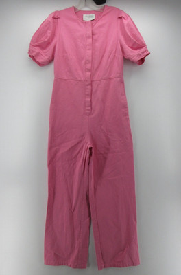 Mare Mare Anthropologie Jumpsuit Women Small Pink One Piece Button Up Pockets *