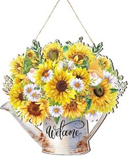 Sunflower Wreaths for Front Door Summer Sign Spring Wooden Sign...