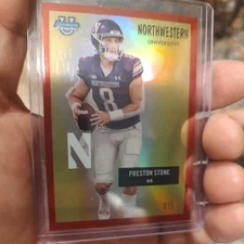 2025 Bowman Chrome University Football Preston Stone True Red 1955 Bowman /5