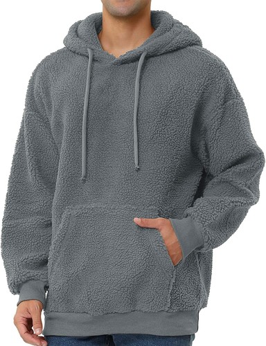 men's fuzzy fleece pullover