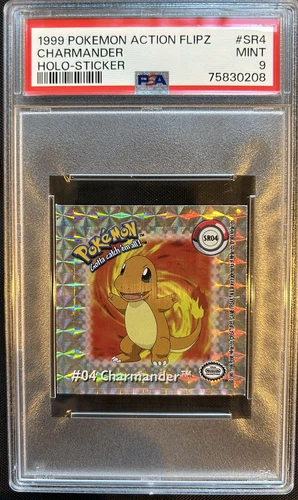 1999 Pokemon Action Flipz Hologram Sticker -  Charmander #SR4 - PSA 9