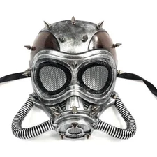 Respirator Halloween party Costume Cosplay Steampunk Masquerade mask (Silver)