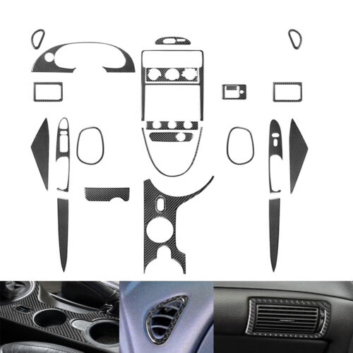 24Pcs Carbon Fiber Full Interior Set Kit Trim Cover For Ford Mustang 2001-2004 - Picture 1 of 11