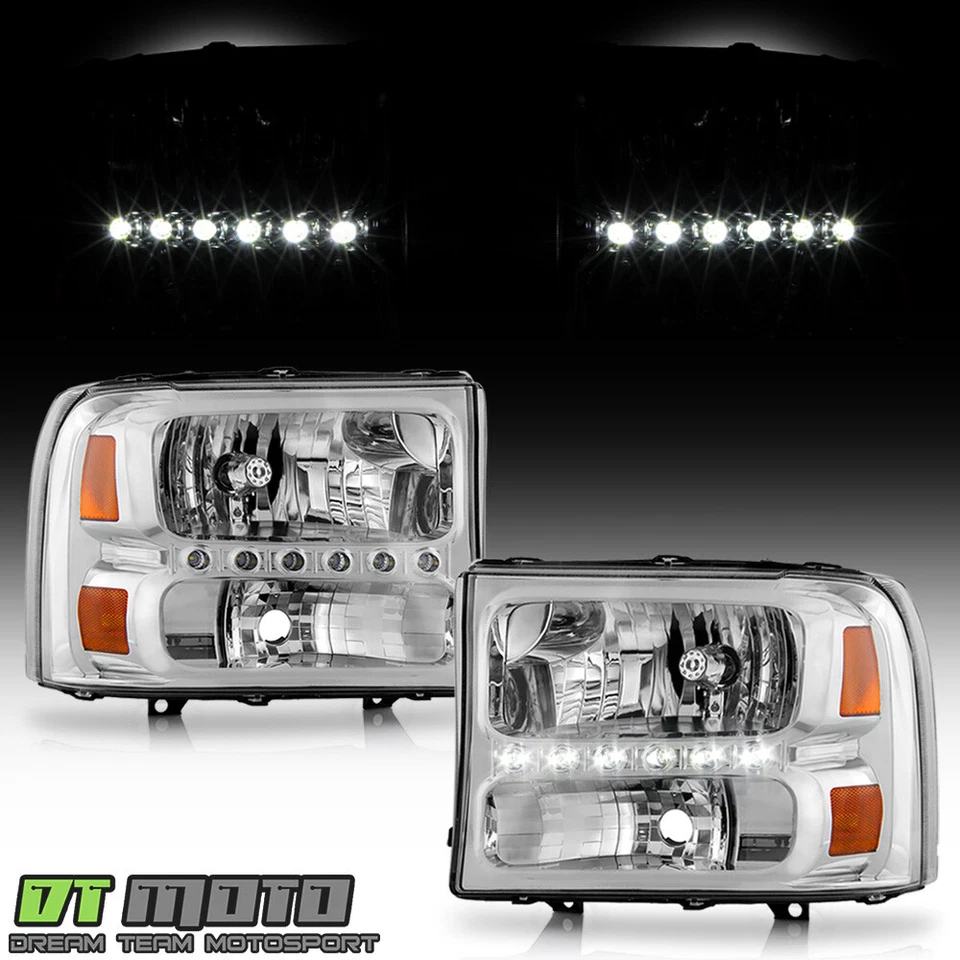 1999-2004 Ford F250 F350 F450 F550 Superduty Excursion LED Headlights Headlamps - Изображение 2 из 4