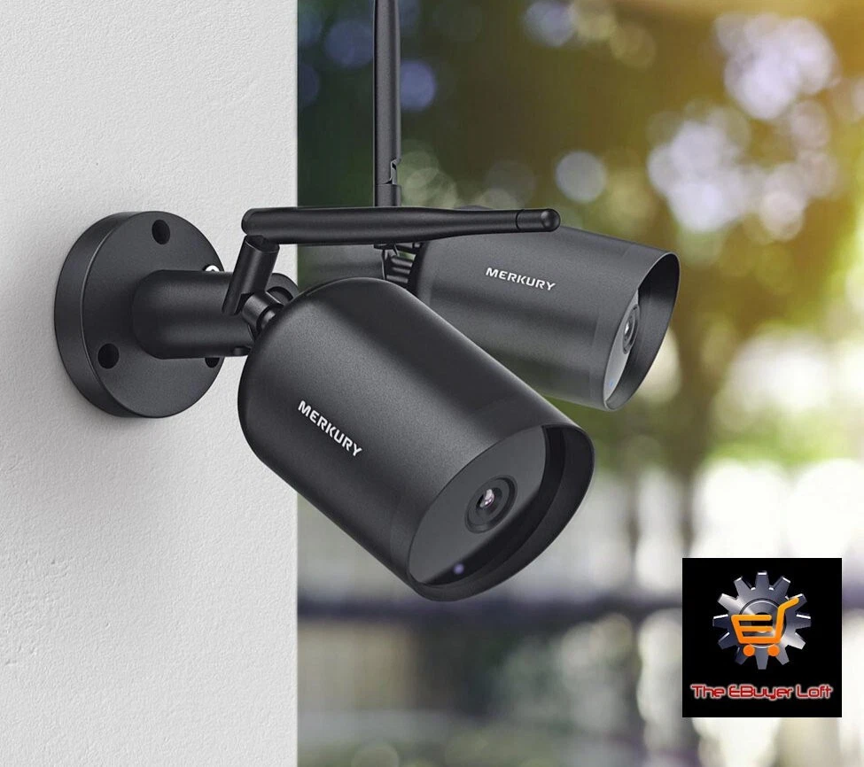 2 Pack Merkury Innovations 1080p Smart Outdoor Security Camera