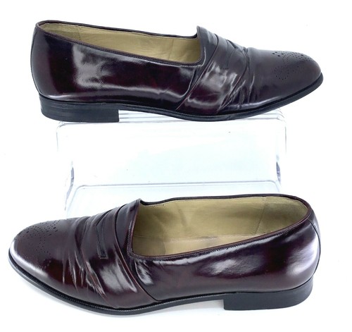 Mezlan Aaron Penny Loafer Mens Size 10 M Brown Leather Brogue Slip On Shoe Spain - Picture 4 of 9