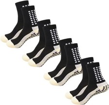 4 Pair Sport Socks Anti Slip W/ Grip Soccer Men Football Basketball Sock