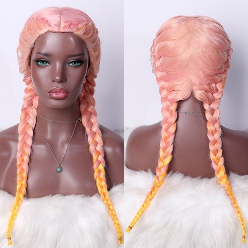 Ombre Blonde Synthetic WigsBlack Twist Braided Heat Resistant Two Box Braided - Picture 32 of 32