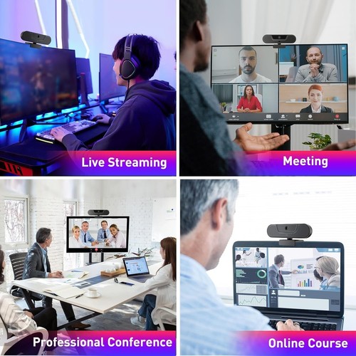 Webcam Kamera 4K mit Mikrofon und Stativ Privat für PC Computer Desktop B393 - Bild 8 von 9