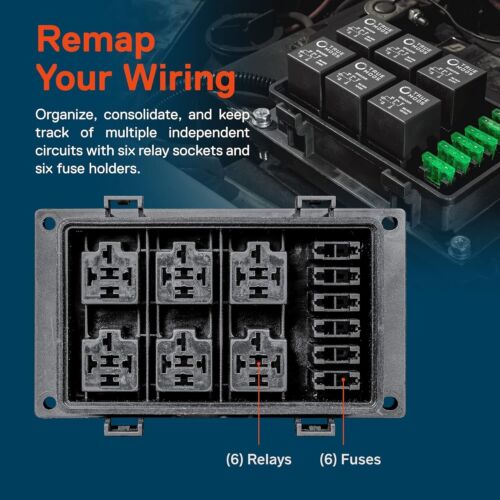 True Mods 12V DC Auto Waterproof Fuse 5-Pin Relay Box Block Kit [6 Bosch Styl... - Picture 7 of 8