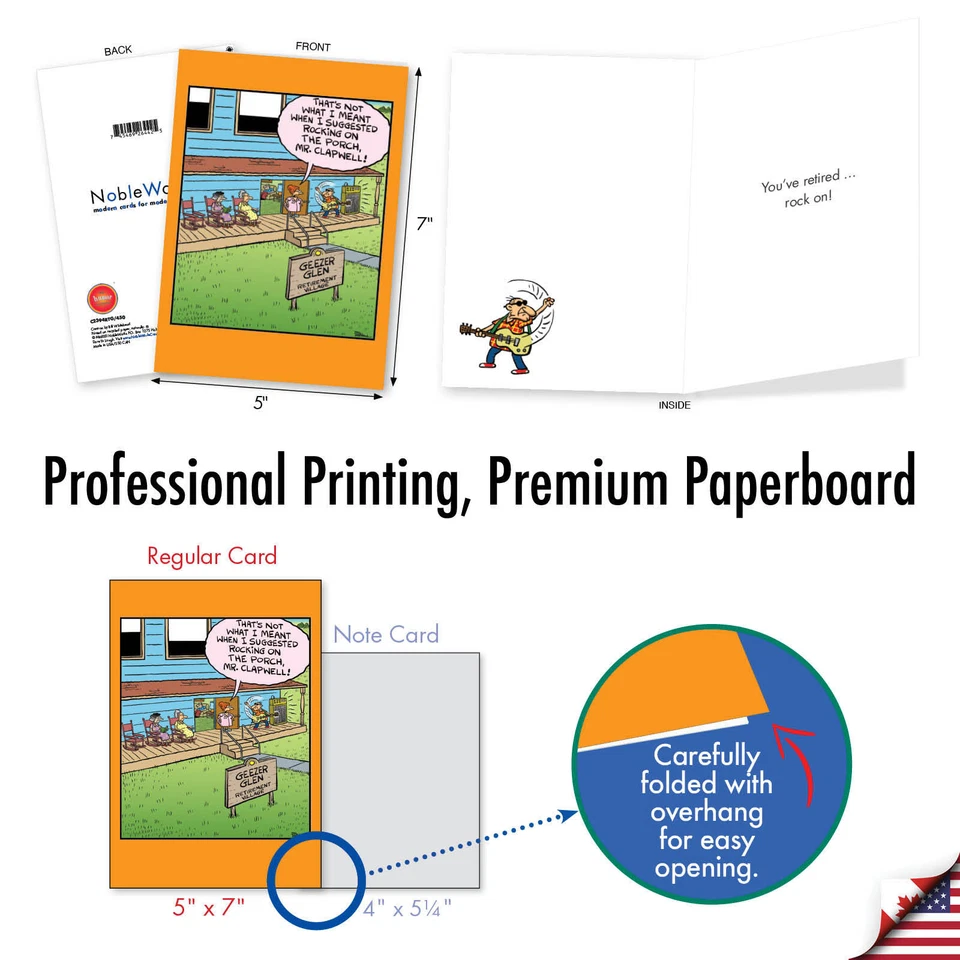 1 Divertida Tarjeta de Papel de Jubilación con Sobre - Compañero de Trabajo, Buena Suerte Geezer Glen Foto 3 de 4