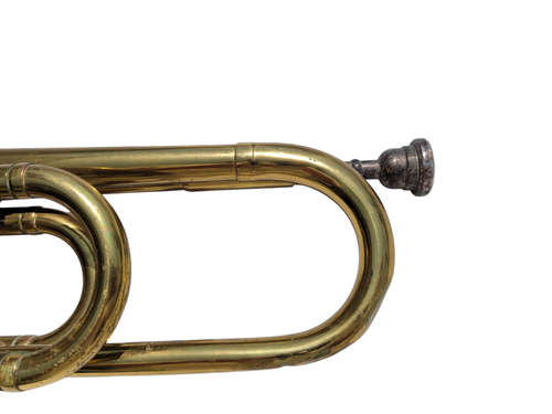 Vintage Getzen Elkhorn Bugle Trumpet 1 Valve Brass Instrument - Picture 7 of 11