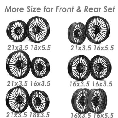 Front Rear Fat Spoke Wheels Rim 21x3.5 18x5.5 for Harley Softail