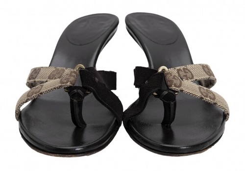 GUCCI GG Canvas Heels Sandal Size 35.5(K-133403) - Picture 4 of 12