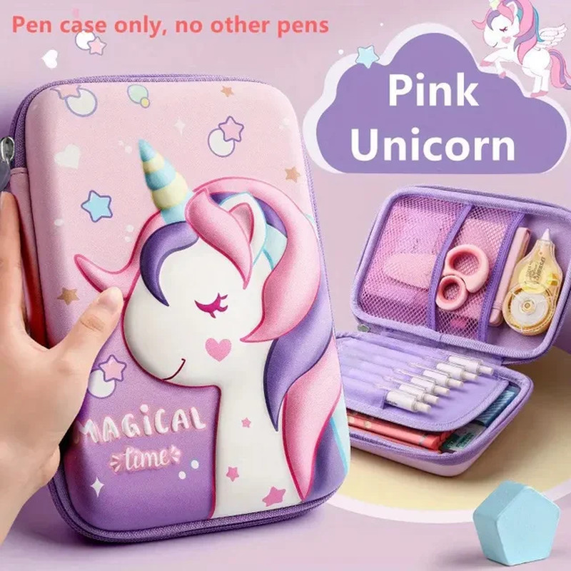 Lindo estuche de lápices 3D EVA unicornio caja de papelería de dibujos animados niñas color caja de lápices St