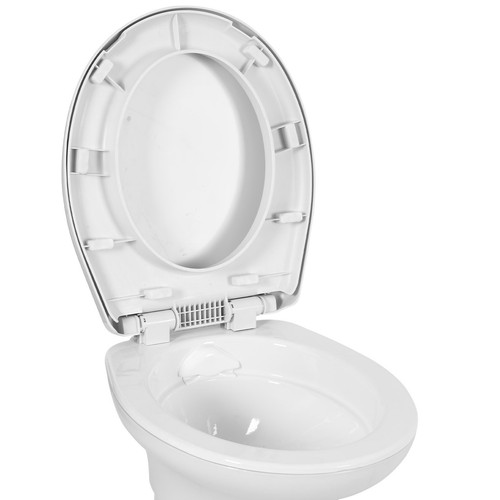 Portable Toilet RV Gravity Foot Pedal Flush Enamel Bowl Travel Outdoor Indoor - Picture 7 of 11