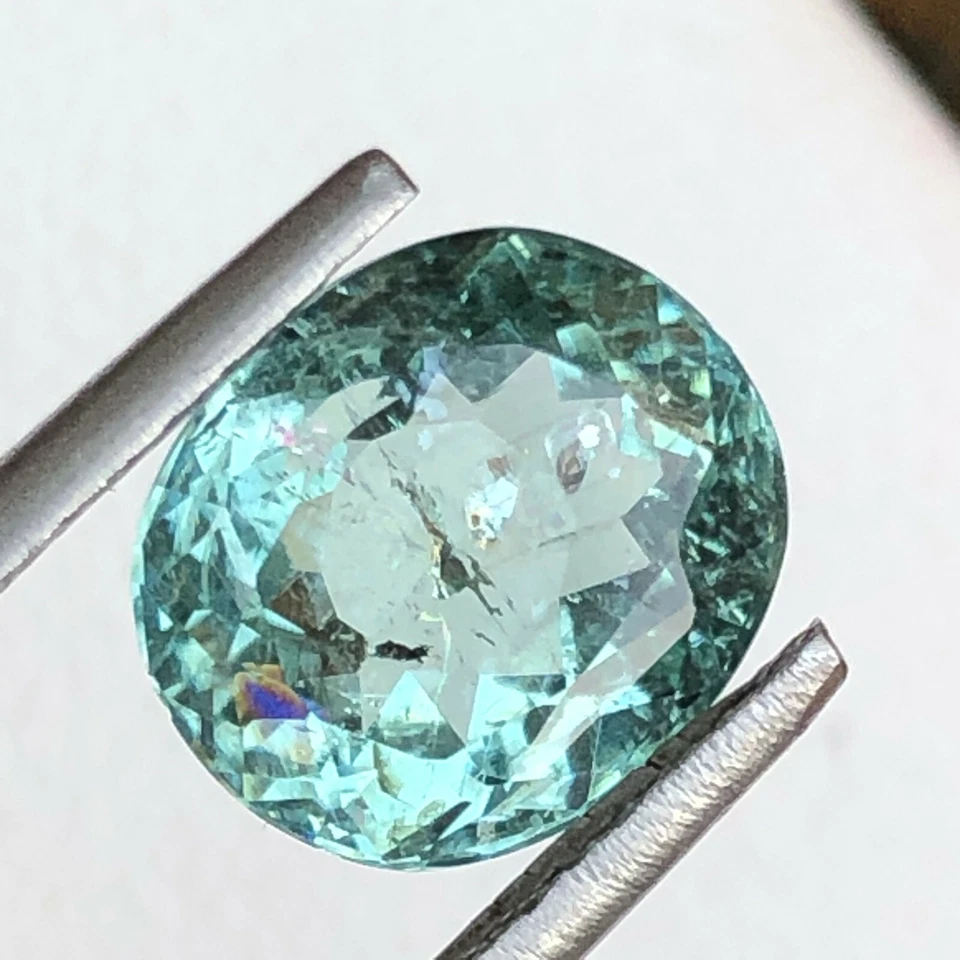 Pedra preciosa solta turmalina corte natural 3,35 CT corte azul água do Afeganistão - Imagem 3 de 4