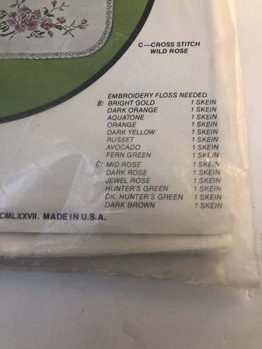 Volgart Crafts Cross Stitch Wild Rose Cut Size 14x40 VTG USA Printed - Picture 2 of 6