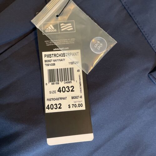 ADIDAS PUREMOTION STRETCH 3 STREIFEN GOLFHOSE NEU HERREN 40x32 MARINEBLAU FLACH - Bild 5 von 6