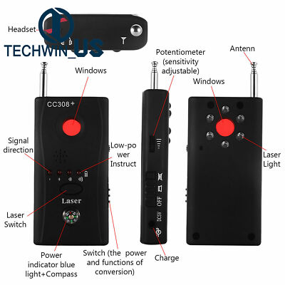 HiFi Camera GSM Audio Bug Finder Anti-Spy Detector GPS Signal Lens RF L3US