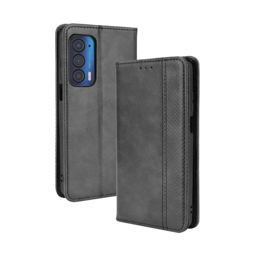 For Motorola Edge (2021) Retro Leather Wallet Flip Stand Case + Screen Protector - Picture 21 of 33