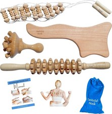 Wood Therapy Massage Tools Kit Set of 4 - Lymphatic Drainage Massager - Body R