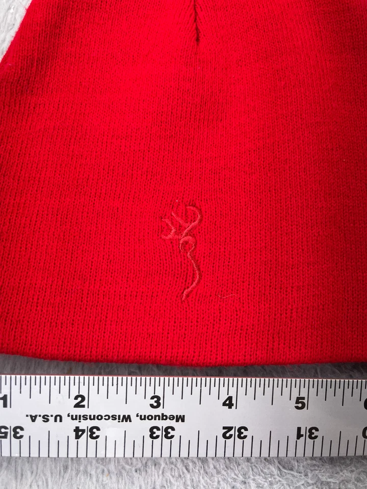 Gorro Browning Toque Adulto Talla Única Rojo Tejido Bordado Buckmark Caza Foto 2 de 4