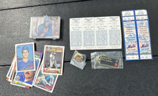 Mets Package Lot Unused Tickets, Diamond Club Passes, Cards, Buttons -Shea