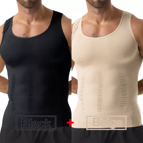 Herren Body Shaper Schlankmacher Shirt Kompression Weste Slim Shapewear Tank Top Girgle - Bild 27 von 46