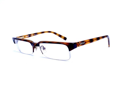 DKNY Brown Rectangular Half Rim Eyeglasses Flex Temples DY4571 3291 52 17 140
