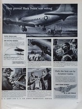 1949 vintage US army and US Air Force recruiting print ad