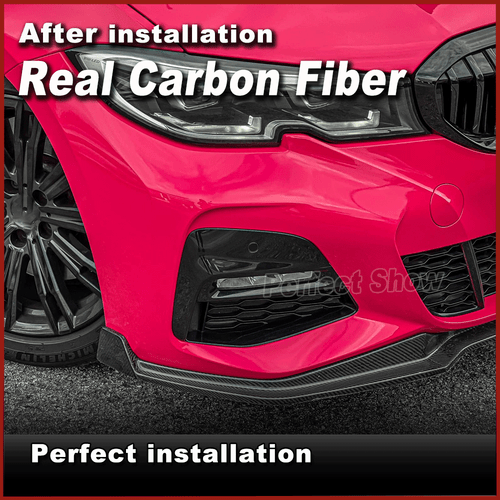 FOR 2019-2023 BMW G20 M340i 330i REAL CARBON Front Bumper Lip Spoiler Splitters  - Picture 5 of 11