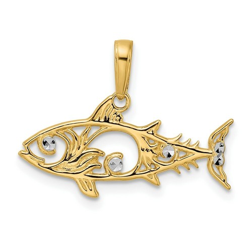 White Fish Pendant Charm Necklace 