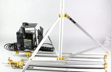 3 Lowell Photo Studio Metal  Tripods & Lowel Omni Light  All Working