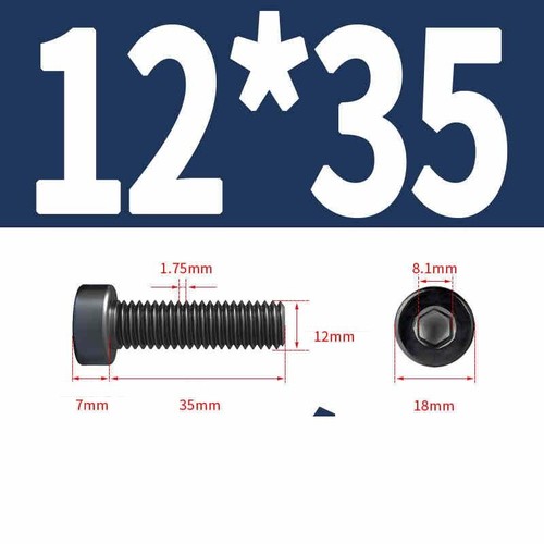 M3 M4-M16 Allen Hex Cap Head Bolts Socket Screws Thin Head Strength Grade 12.9 - Picture 64 of 80