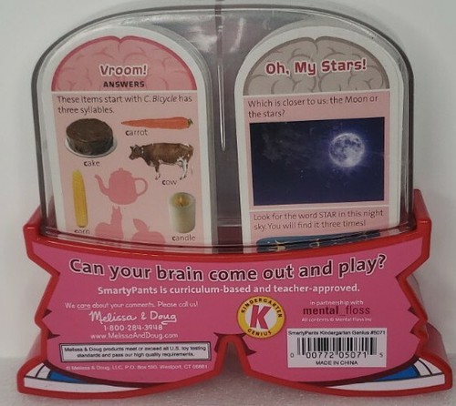 MELISSA & DOUG SMARTY PANTS KINDERGARTEN 120 BRAIN-BUILDING CARDS, PRE-OWNED - Picture 2 of 10
